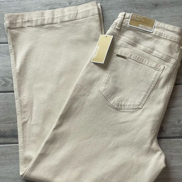 Michael Kors- Selma Wide Leg Size 16 Color: Bone - Picture 2 of 8